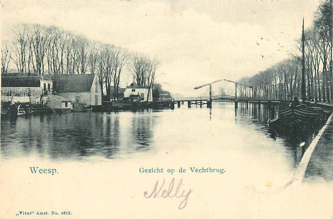 Weesp Gezicht op de Vechtbrug