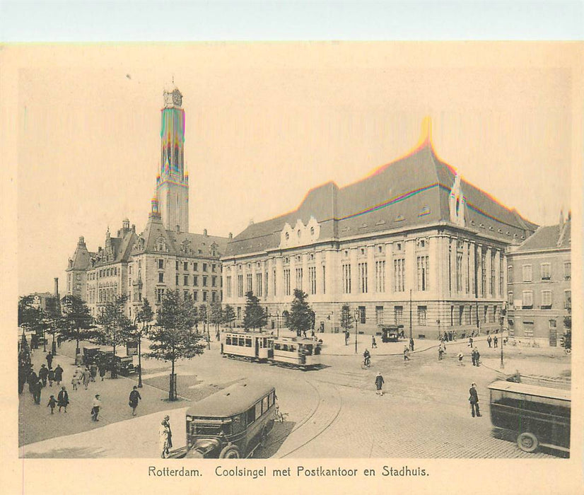 Rotterdam Coolsingel met Postkantoor en Stadhuis