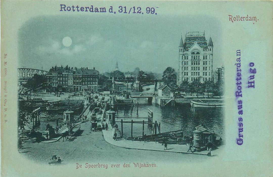 Rotterdam De Spoorbrug over den Wijnhaven