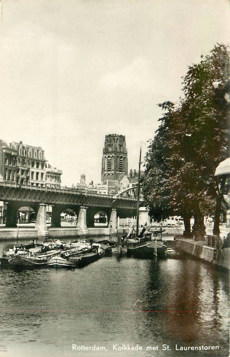 Rotterdam Kolkkade met St Laurenstoren