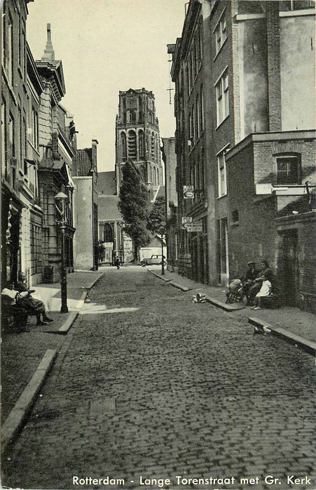 Rotterdam Lange Torenstraat met Kerk