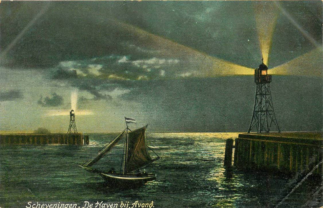 Scheveningen De Haven bij Avond