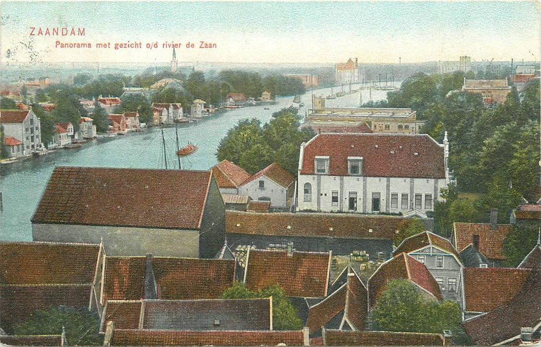 Zaandam Panorama met gezicht od rivier de Zaan