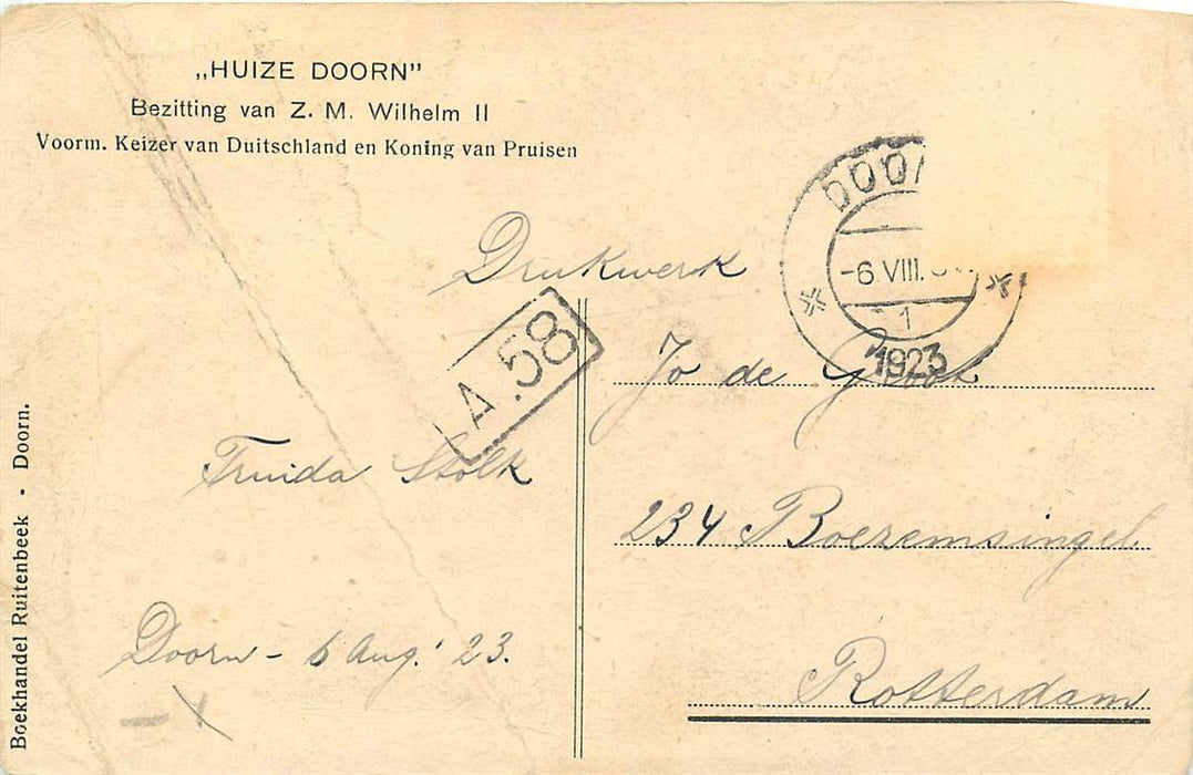 Doorn Bezitting an ZM Wilhelm II