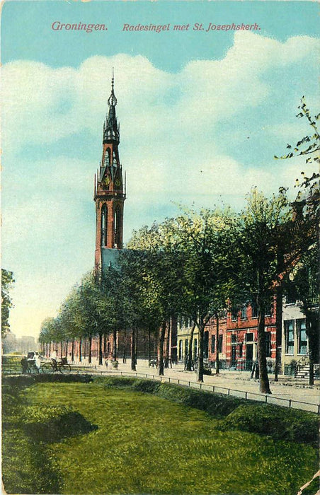 Groningen Radesingel met St Jozephskerk