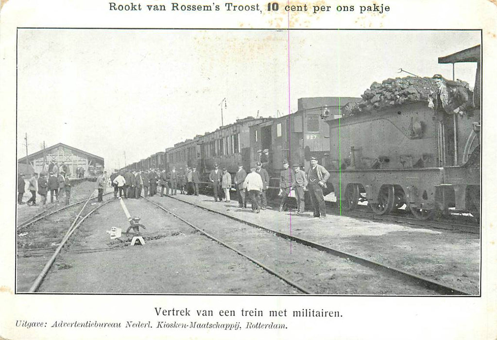 v Rossem's Troost, Vertrek van een trein met militairen