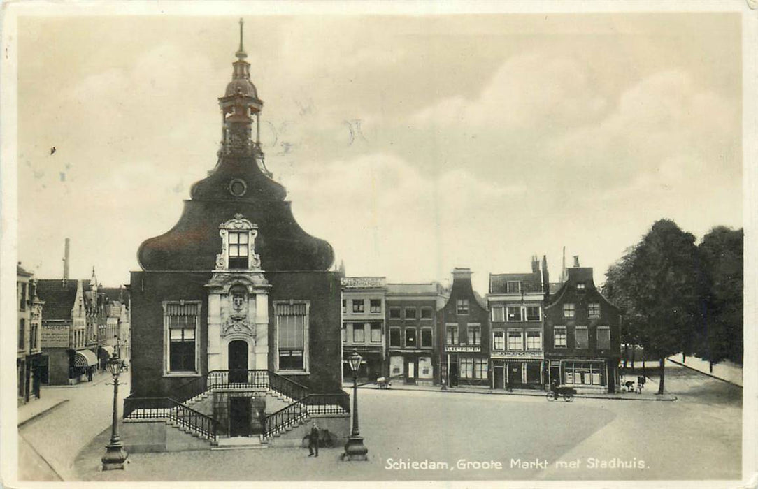 Schiedam Groote Markt met Stadhuis