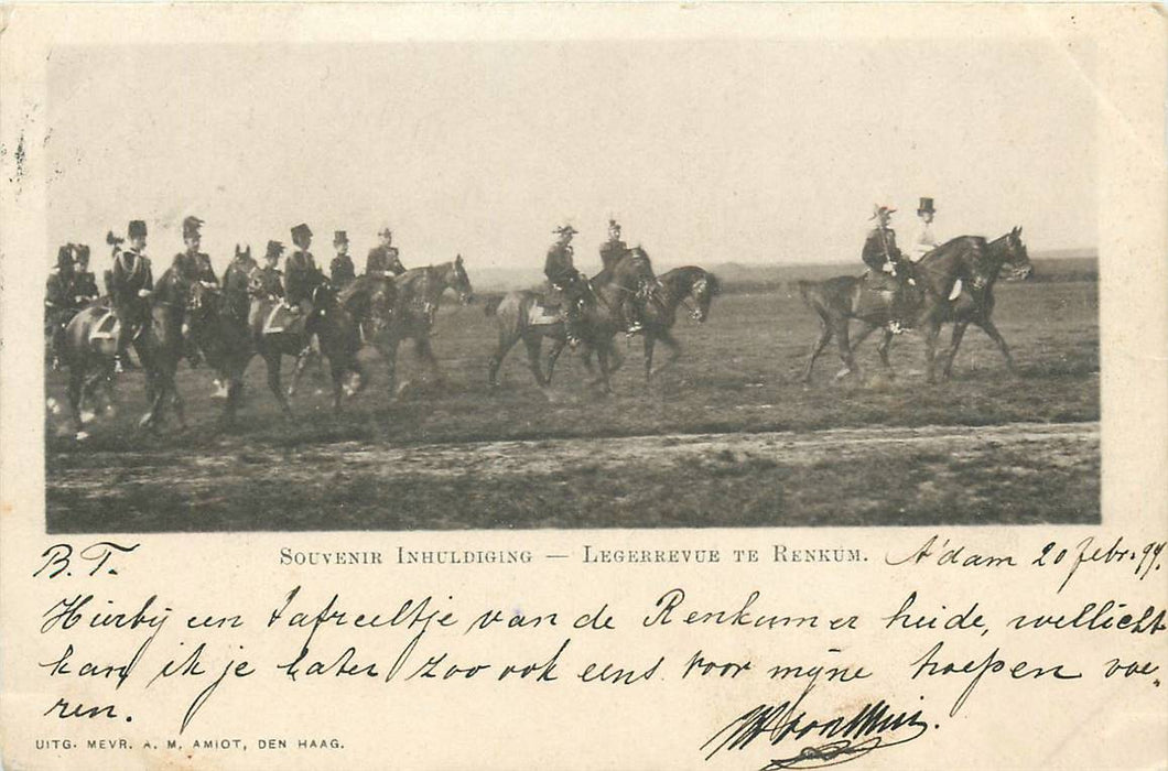 Renkum Souvenir Inhuldiging Legerrevue te Renkum